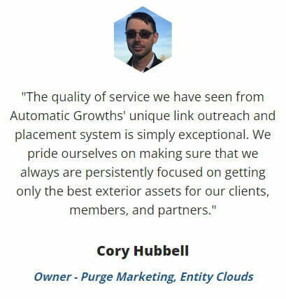 Cory Hubbell - A client of Automatic Growth